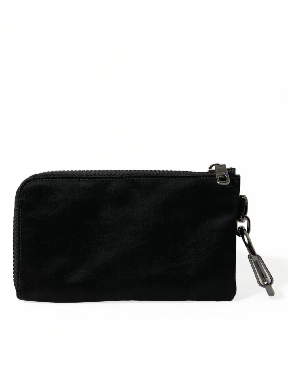 Dolce & Gabbana Black Nylon Logo Plaque Keyring Pouch Clutch Bag - Clutch Bags