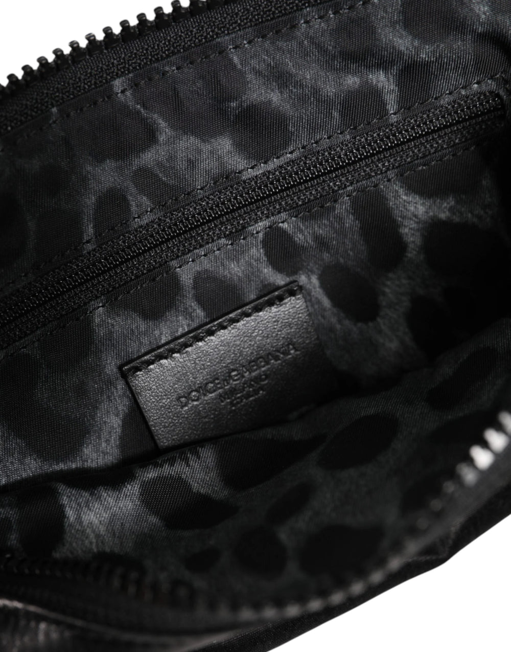 Dolce & Gabbana Black Nylon Logo Plaque Keyring Pouch Clutch Bag - Clutch Bags