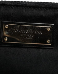 Dolce & Gabbana Black Nylon Logo Plaque Keyring Pouch Clutch Bag - Clutch Bags