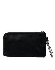 Dolce & Gabbana Black Nylon Logo Plaque Keyring Pouch Clutch Bags - Clutch Bags