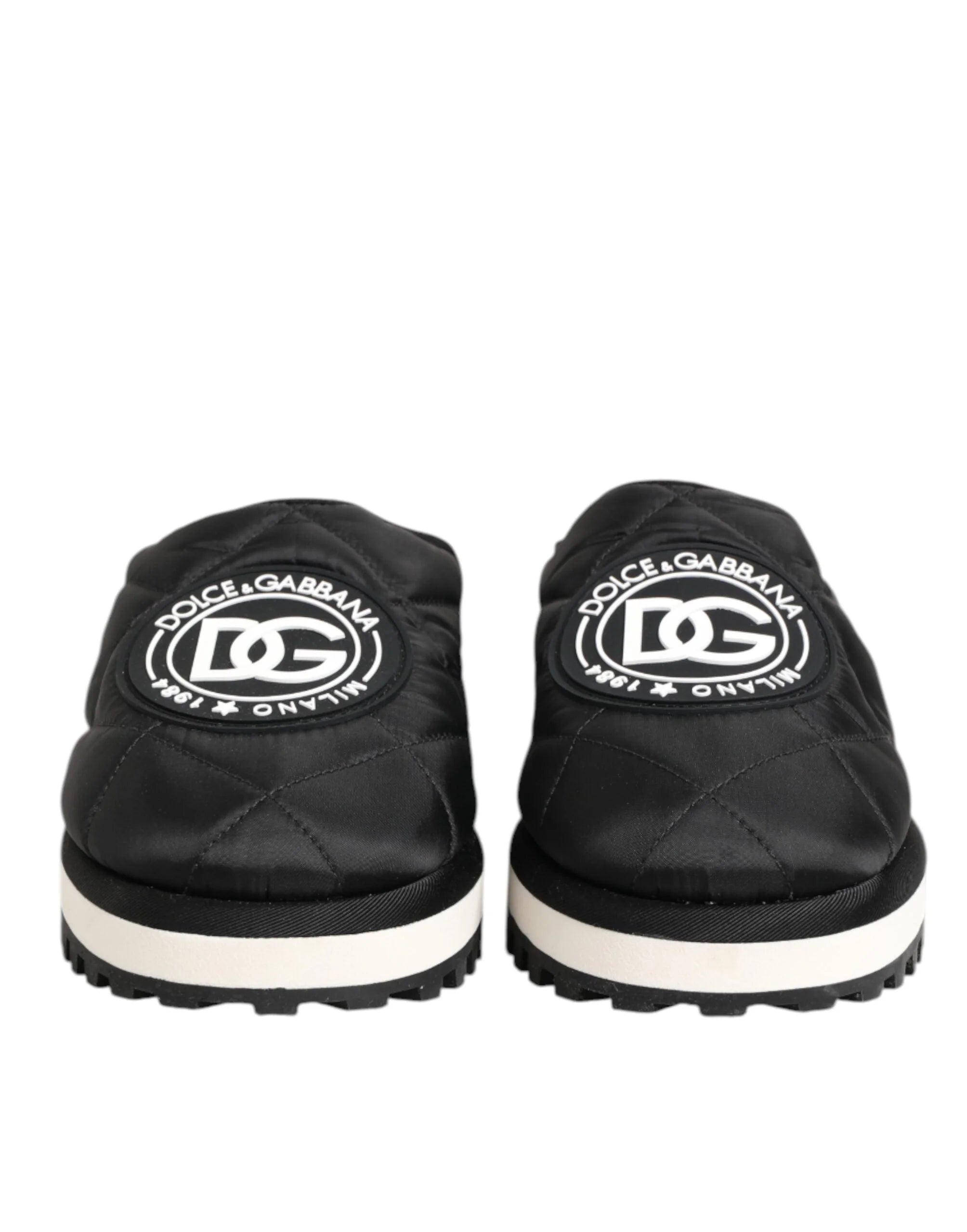 Dolce & Gabbana Black Nylon Low Top Slip On Sneaker Shoes - EU43/US10 - Sneakers