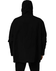 Dolce & Gabbana Black Nylon Men Hooded Windbreaker Jacket - IT50 | L
