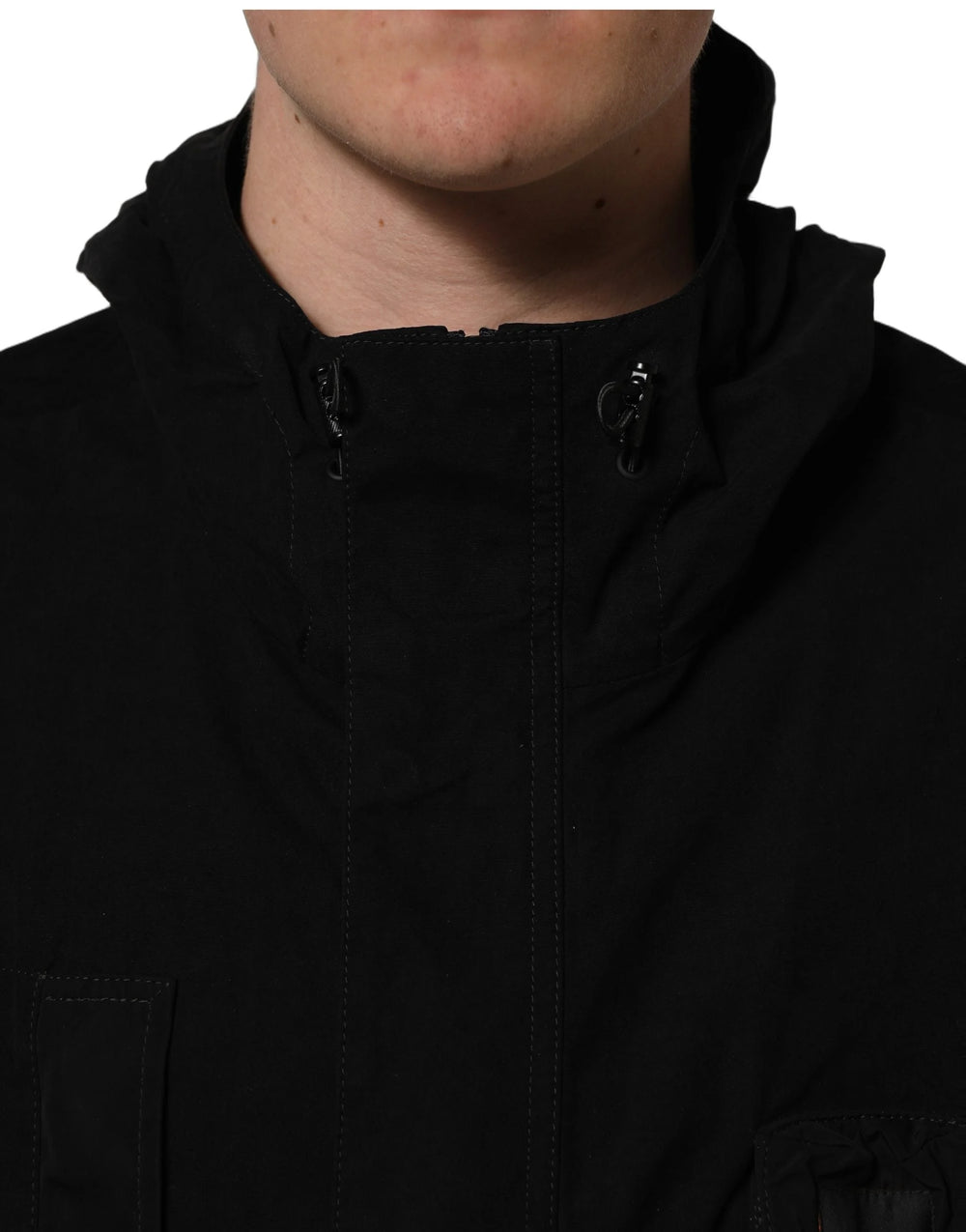 Dolce & Gabbana Black Nylon Men Hooded Windbreaker Jacket - IT50 | L