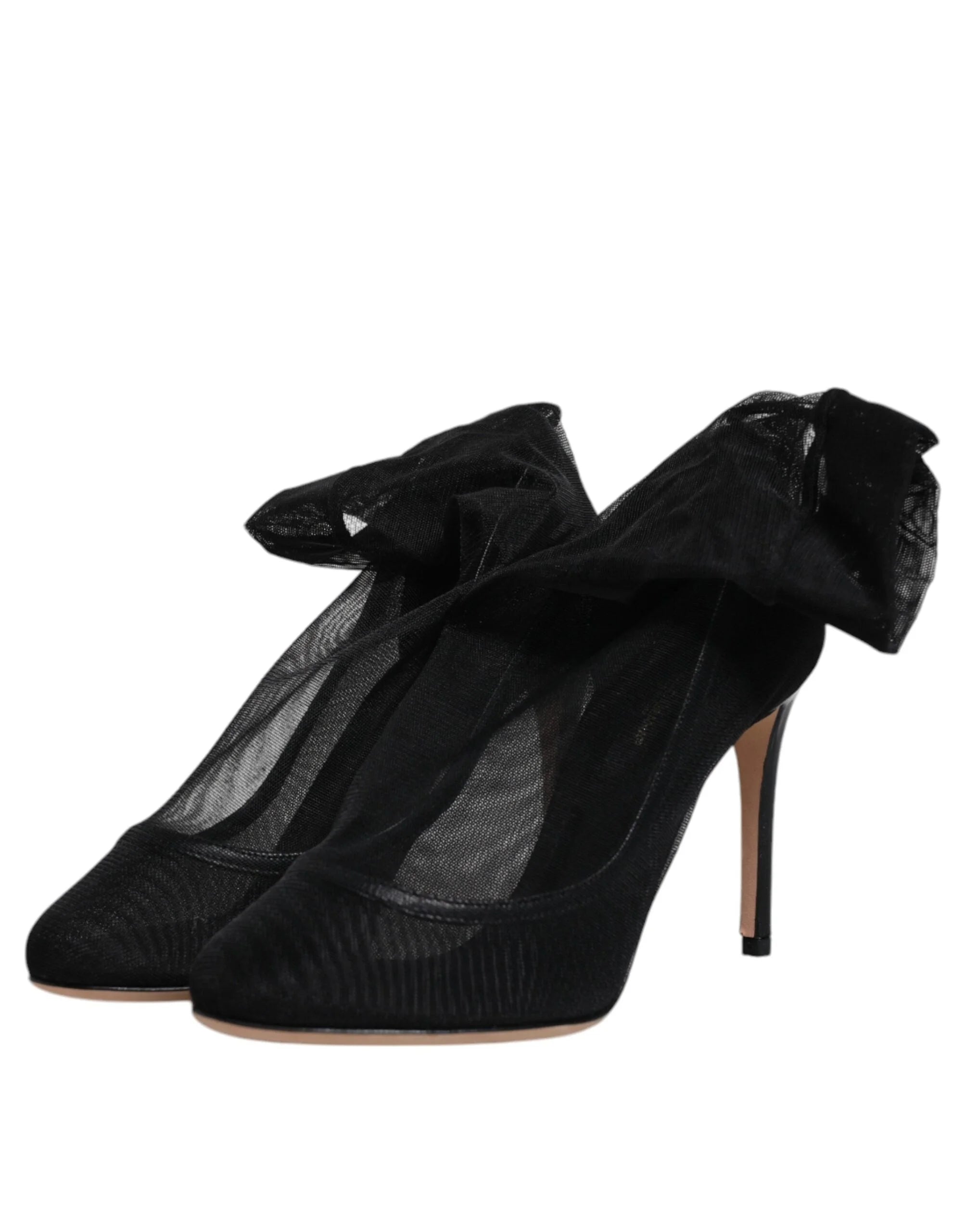 Dolce & Gabbana Black Nylon Mesh Sock Style Boots Shoes - Boots