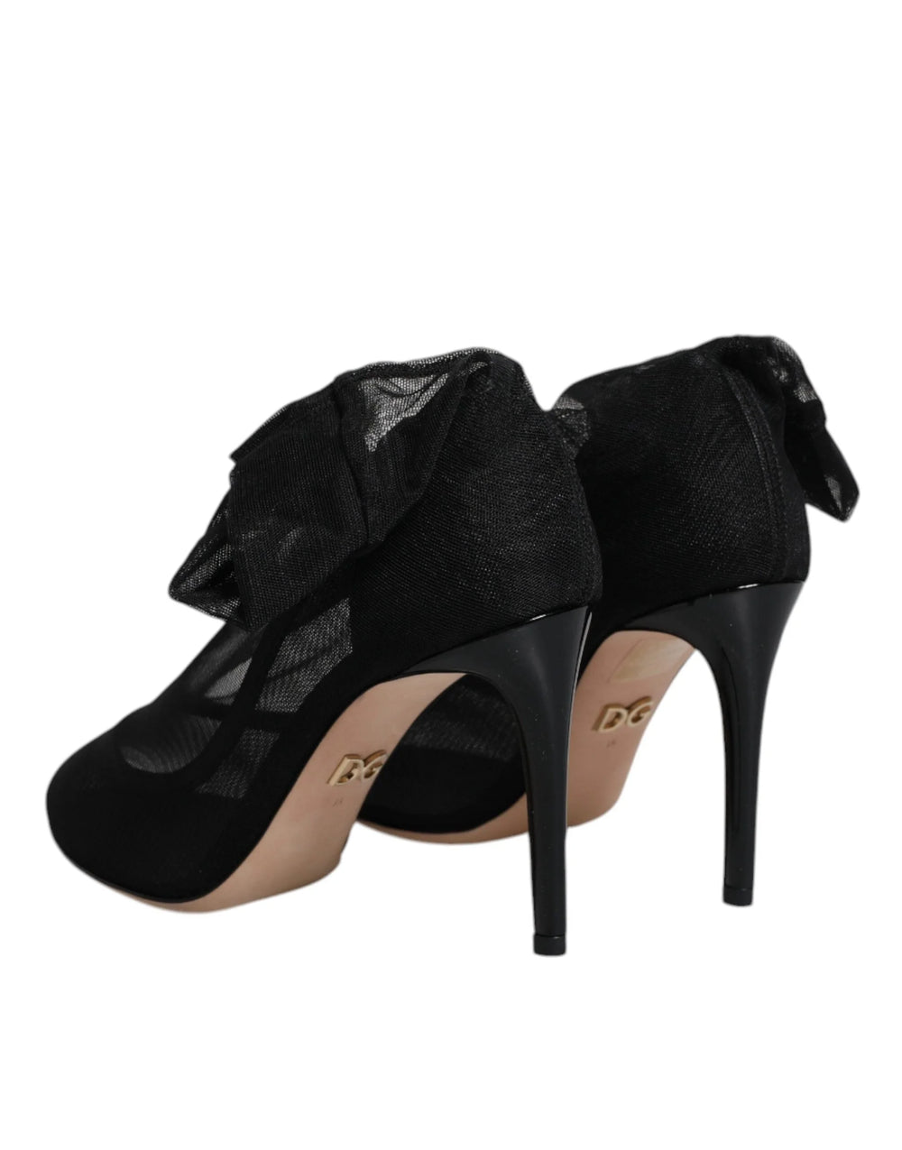 Dolce & Gabbana Black Nylon Mesh Sock Style Boots Shoes - Boots