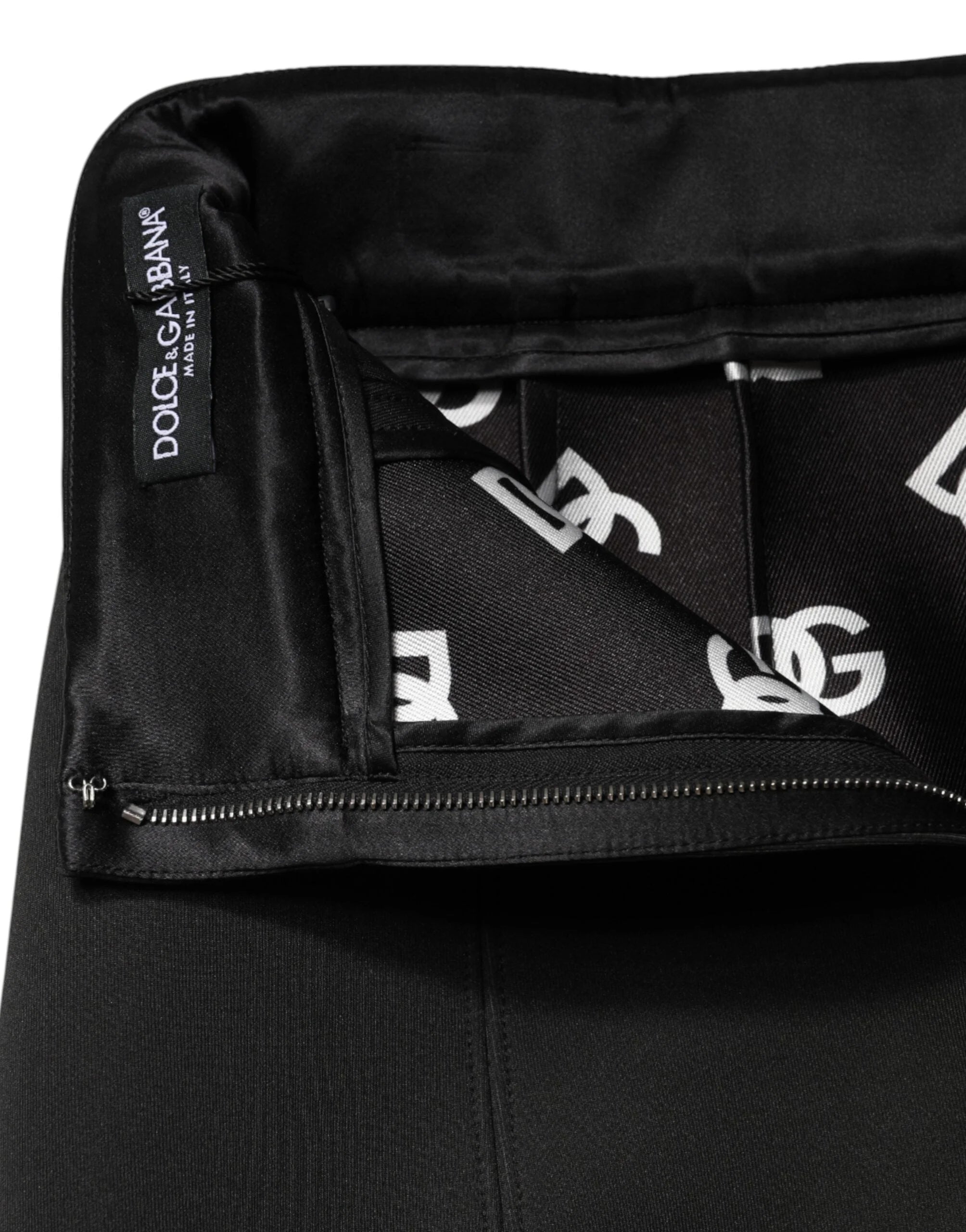 Dolce & Gabbana Black Nylon Pencil Cut High Waist Mini Skirt - IT40|S