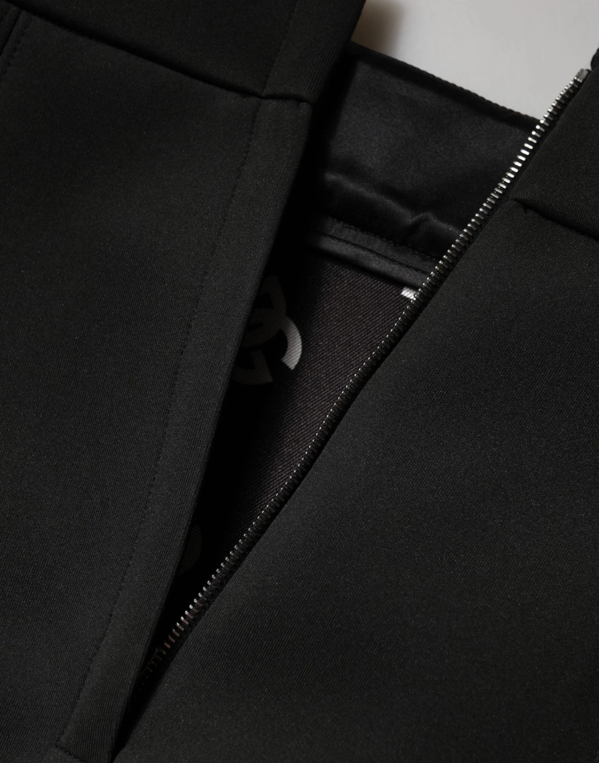 Dolce & Gabbana Black Nylon Pencil Cut High Waist Mini Skirt - IT40|S