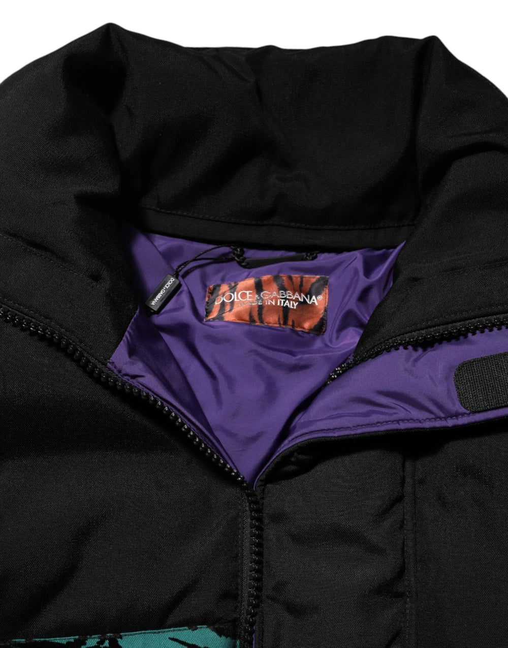 Dolce & Gabbana Black Nylon Puffer Men Full Zip Jacket - IT52 | XL - Puffer Jackets