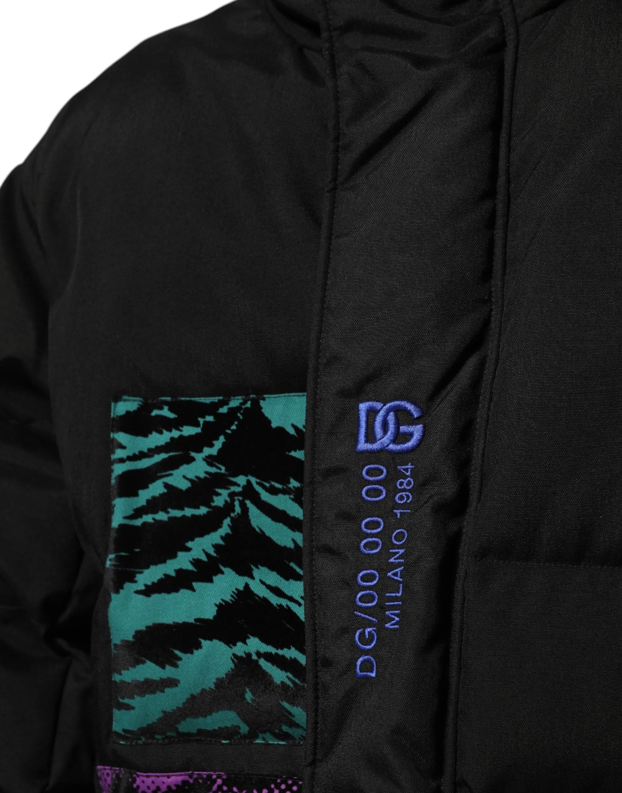 Dolce & Gabbana Black Nylon Puffer Men Full Zip Jacket - IT52 | XL - Puffer Jackets