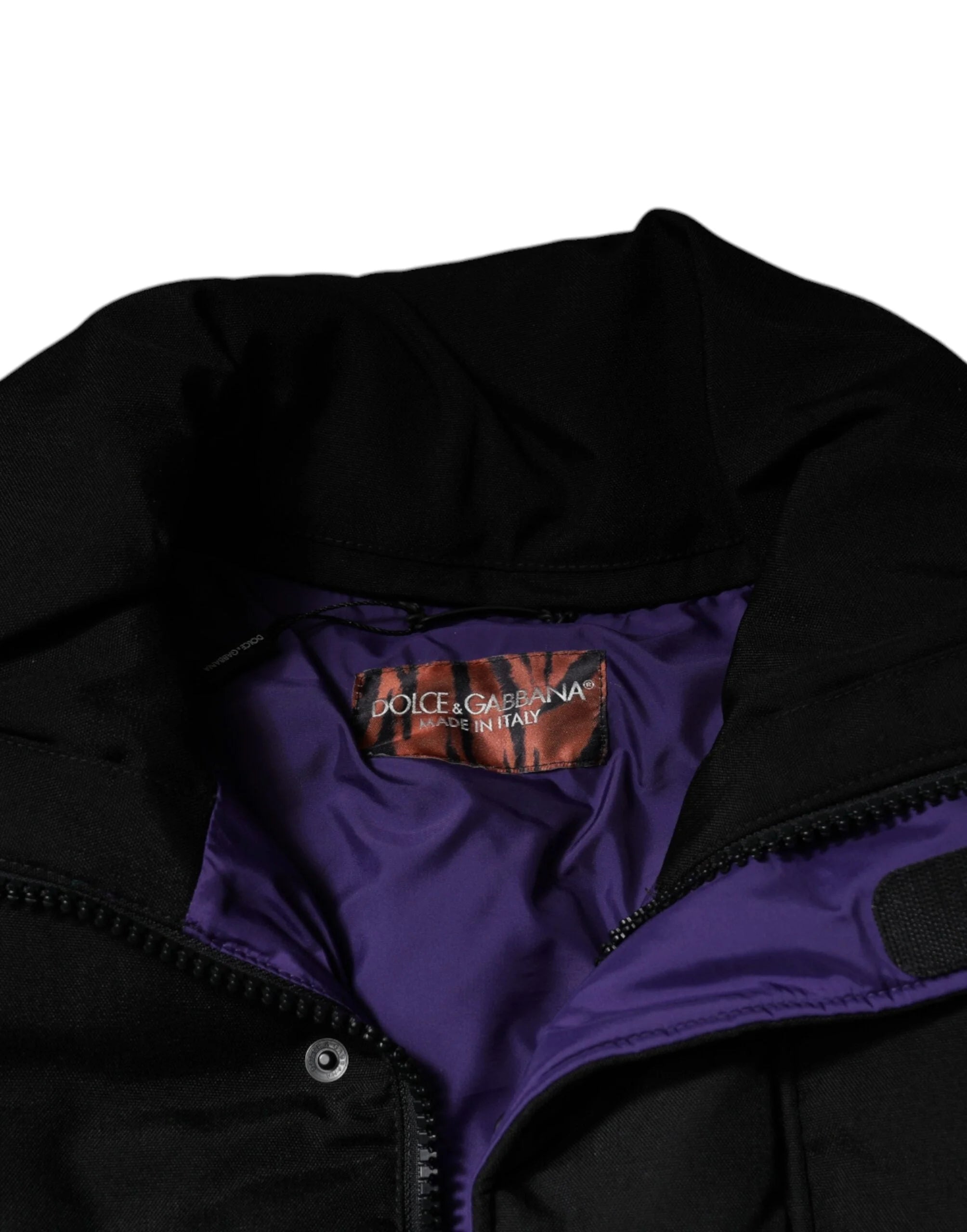 Dolce & Gabbana Black Nylon Puffer Men Full Zip Jacket - IT52 | XL - Puffer Jackets