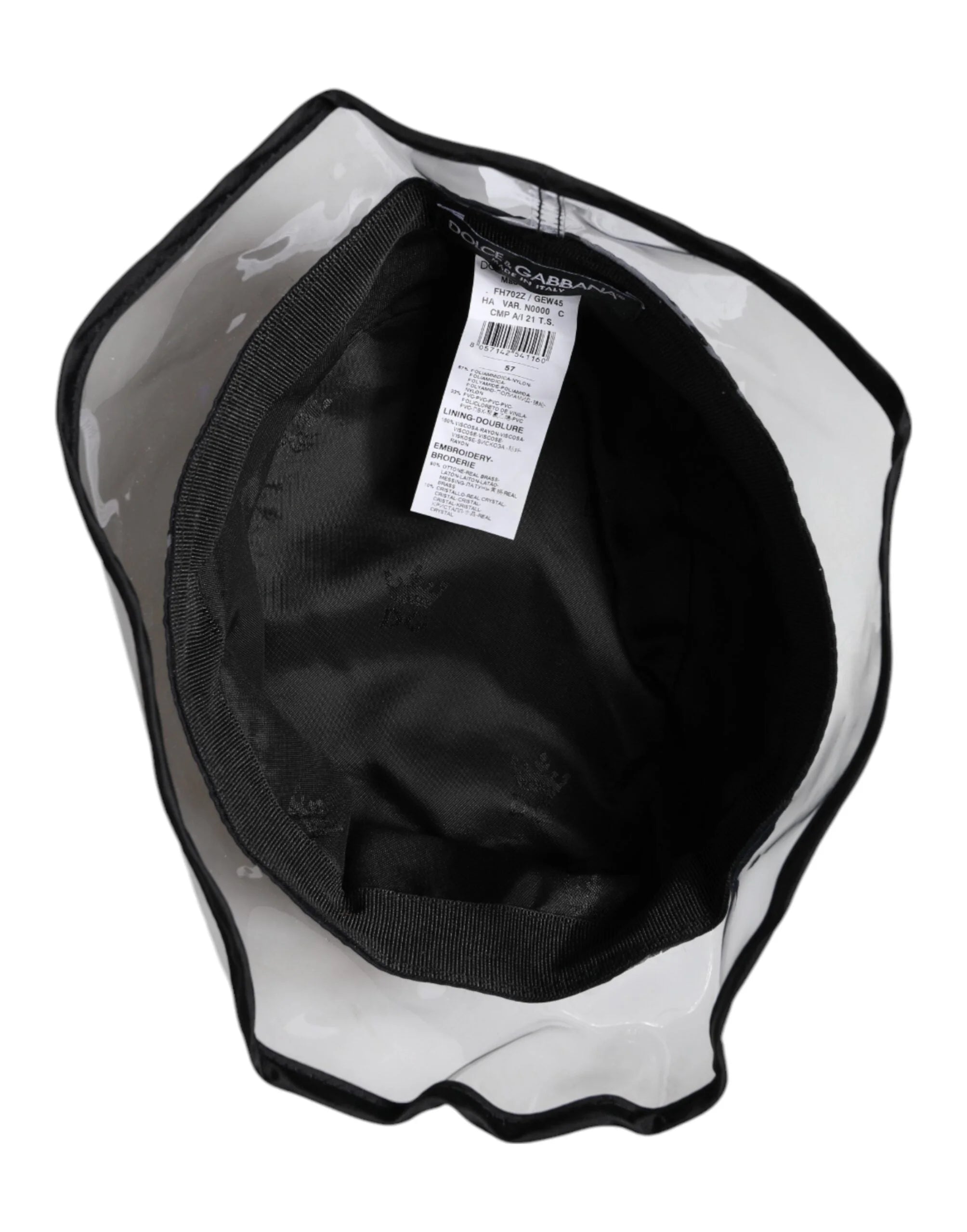 Dolce & Gabbana Black Nylon PVC DG Logo Bucket Hat - 57 cm|S - Bucket Hats