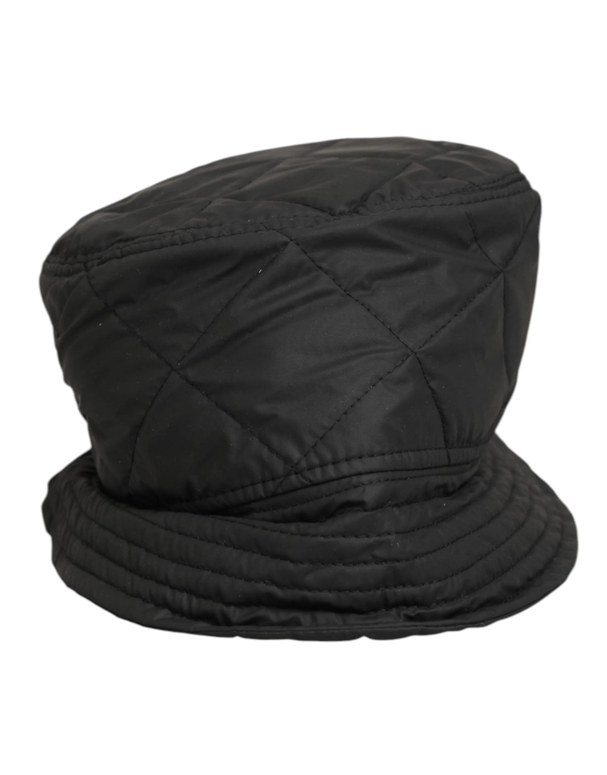 Dolce & Gabbana Black Nylon Quilted Bucket Men Capello Hat - 57 cm|S - Bucket Hats