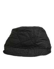 Dolce & Gabbana Black Nylon Quilted Bucket Men Capello Hat - 57 cm|S