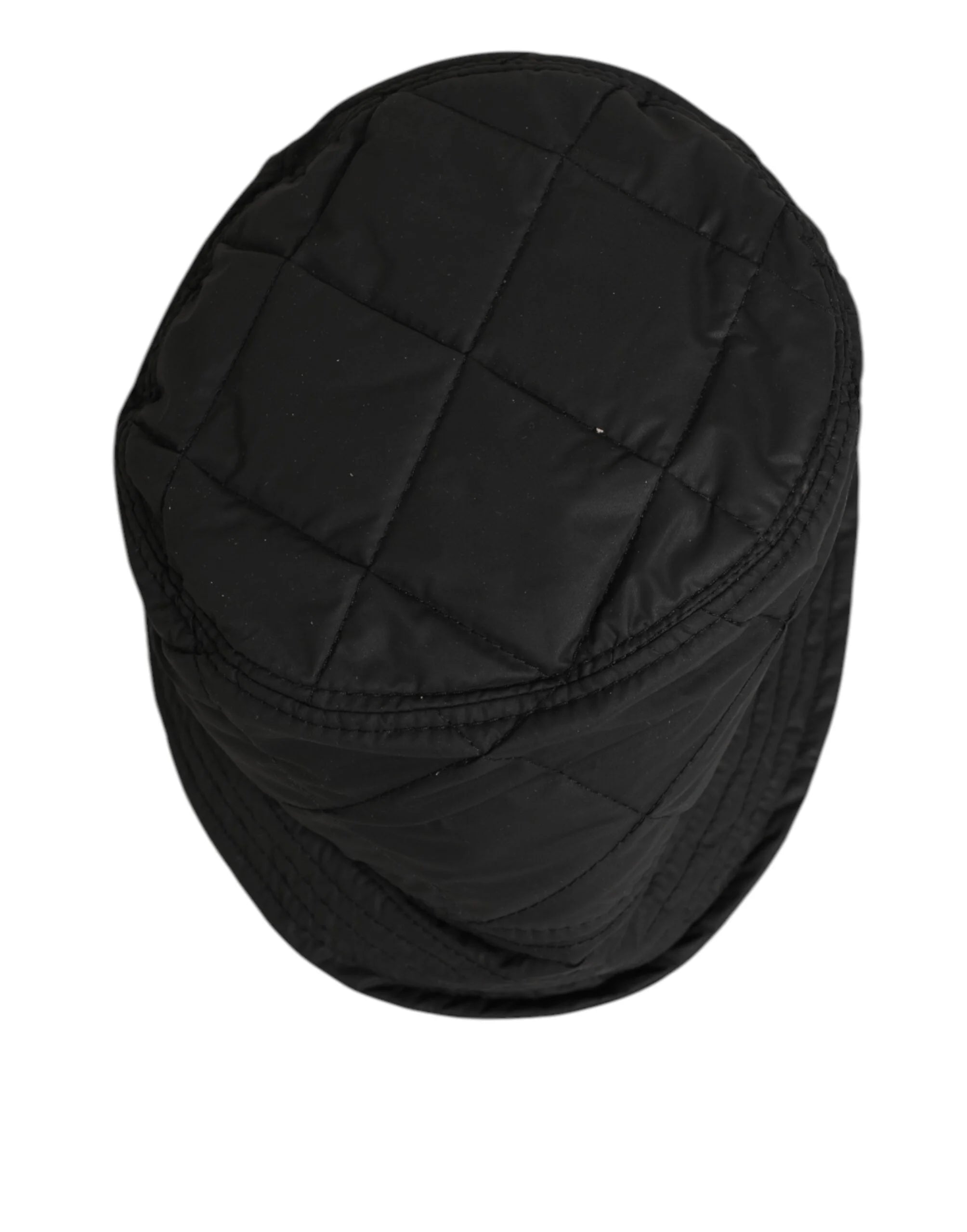 Dolce & Gabbana Black Nylon Quilted Bucket Men Capello Hat - 57 cm|S - Bucket Hats