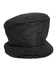 Dolce & Gabbana Black Nylon Quilted Bucket Men Capello Hat - 57 cm|S