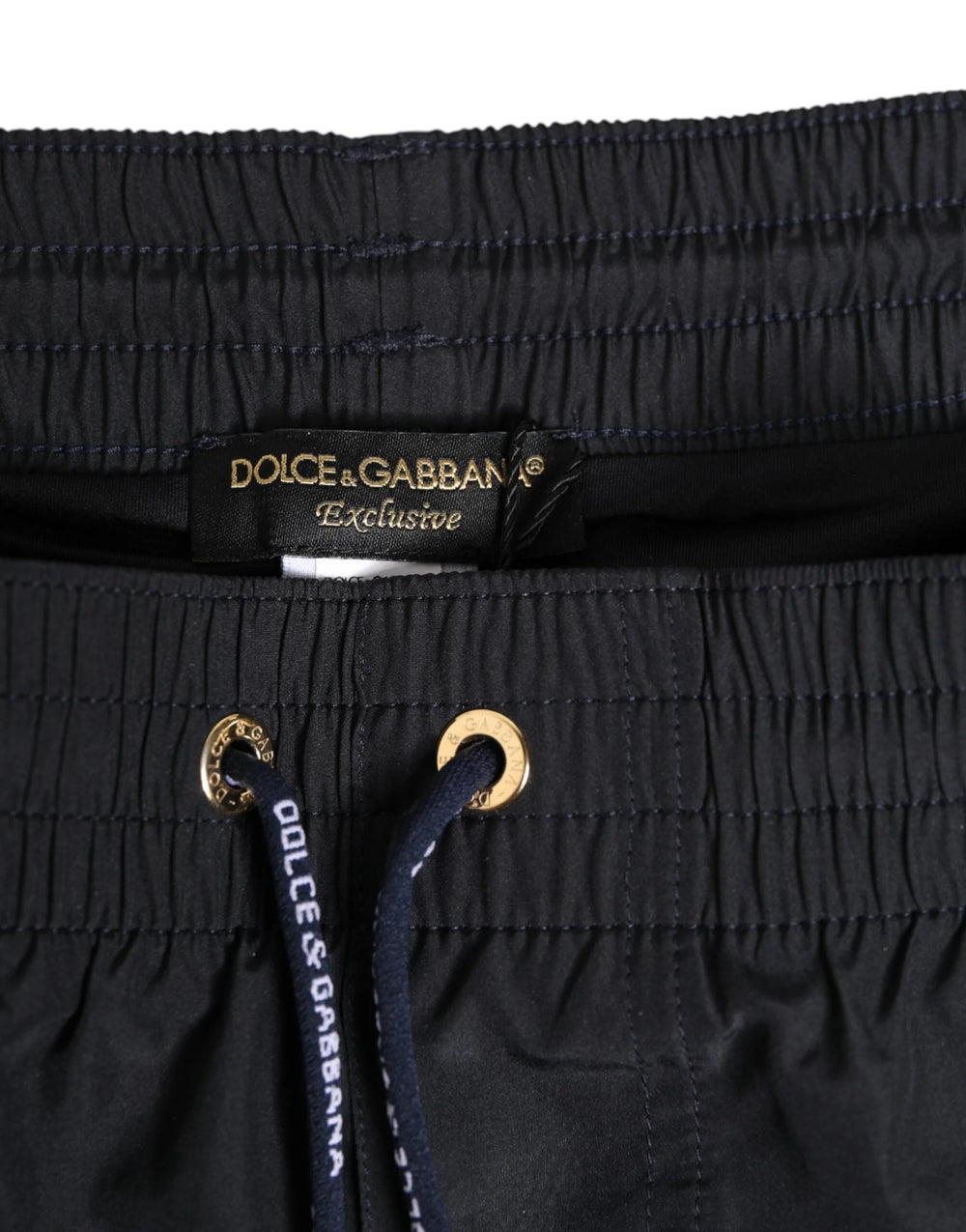 Dolce & Gabbana Black Nylon Side Logo Tape Shorts Swimwear - IT7 | XL - Swim Boxers