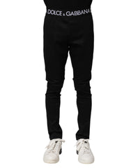 Dolce & Gabbana Black Nylon Skinny Men Jogger Pants - IT48 | M - Joggers