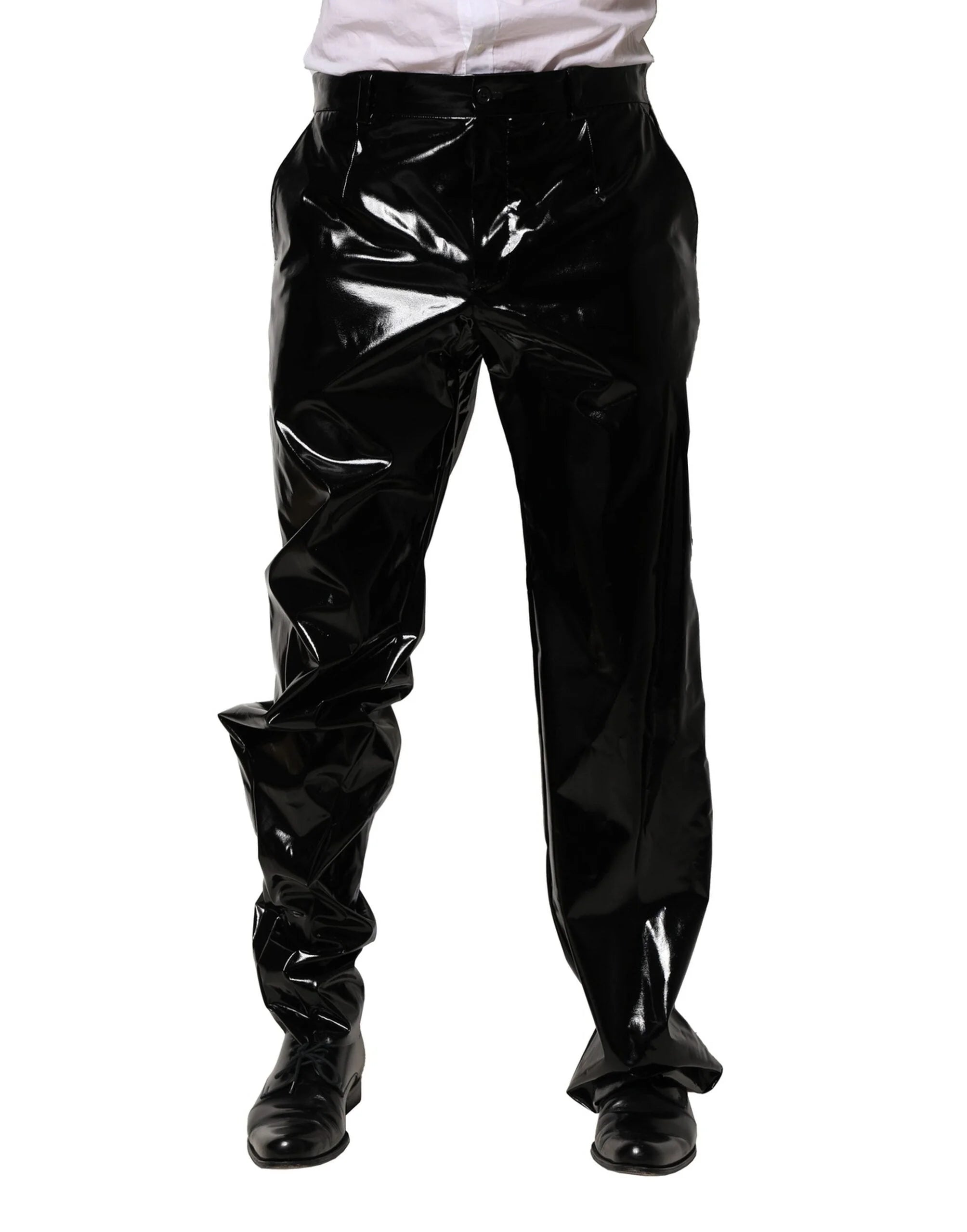 Dolce & Gabbana Black Nylon Straight Men Pants - Trousers
