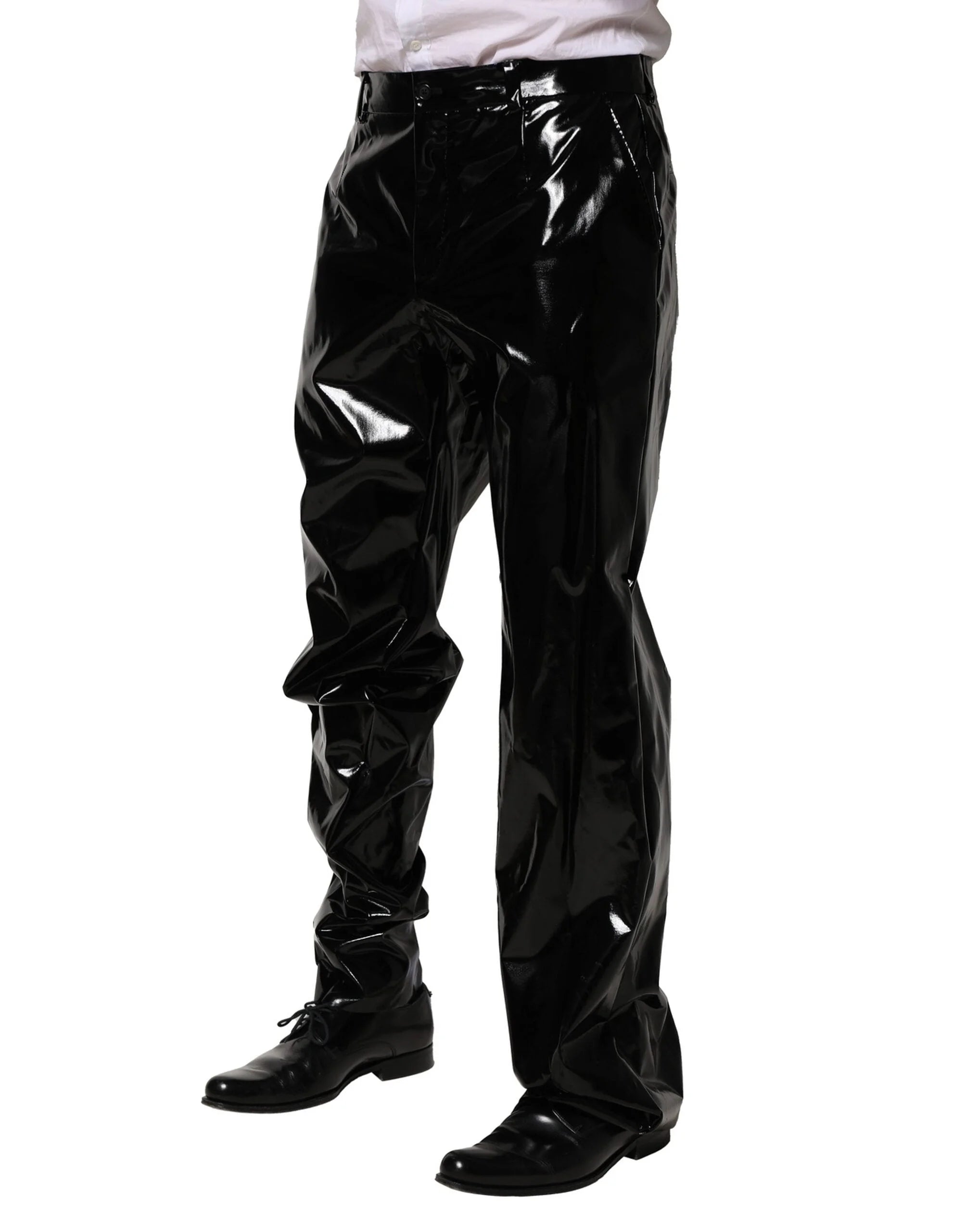 Dolce & Gabbana Black Nylon Straight Men Pants - Trousers