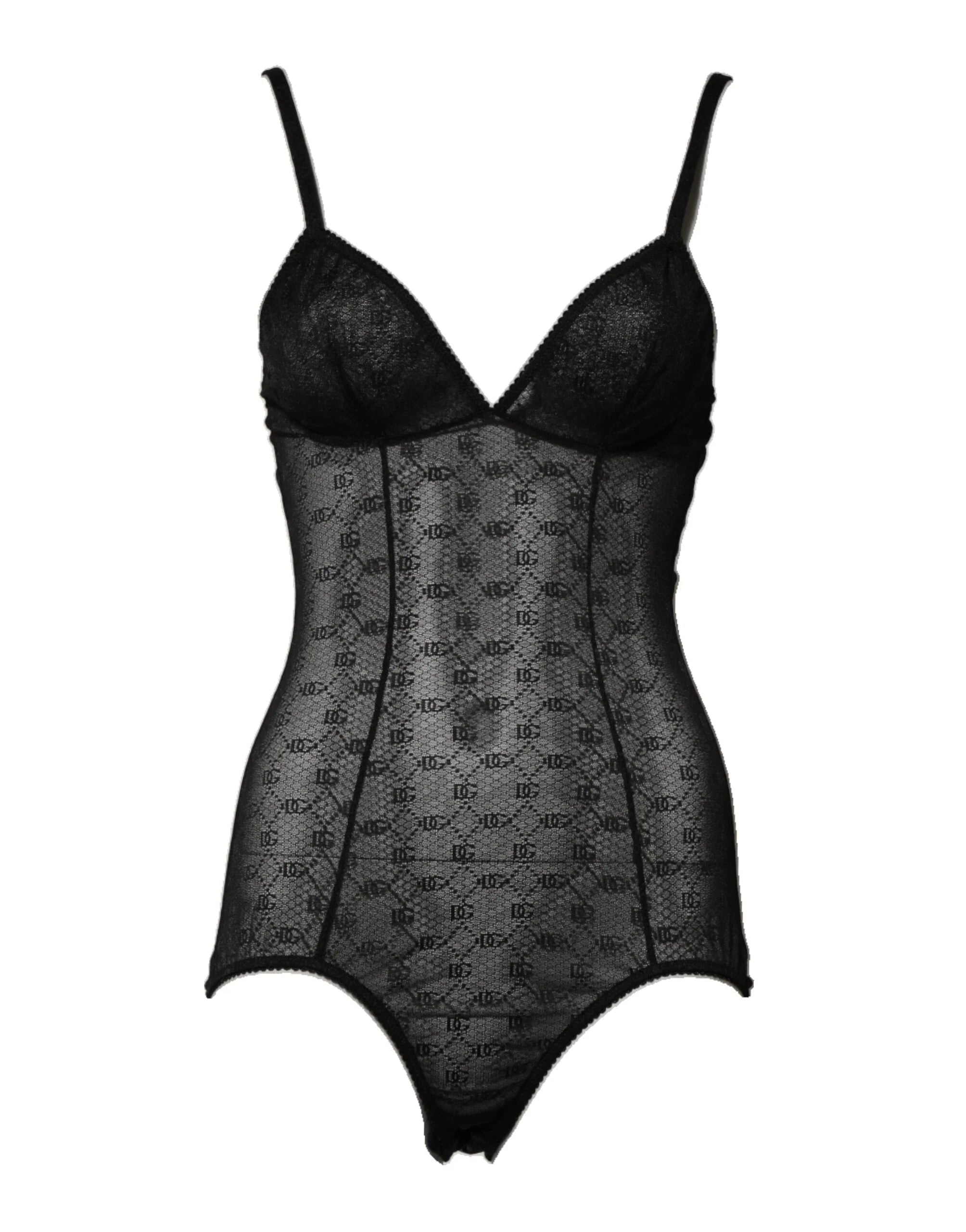 Dolce & Gabbana Black Nylon Stretch Bodysuit Lingerie Underwear - IT2 | S - Bodysuits