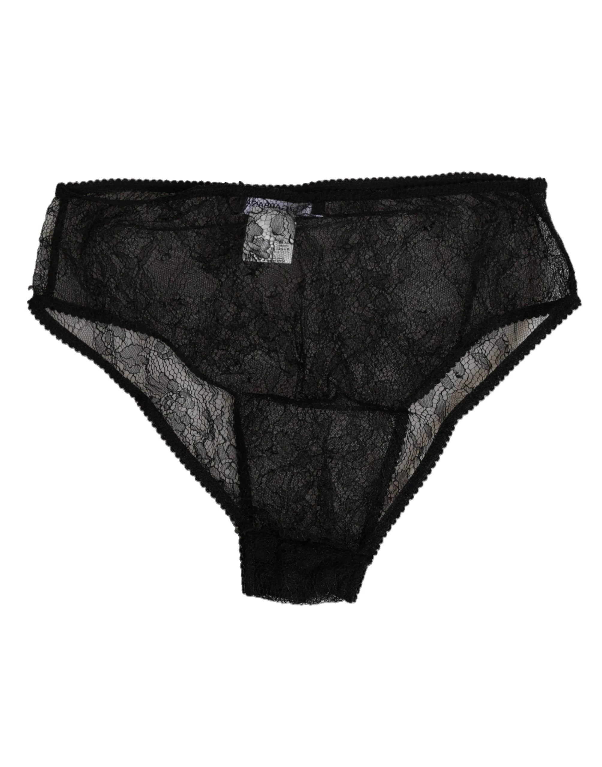 Dolce & Gabbana Black Nylon Stretch High Waist Panty Underwear - IT2 | S