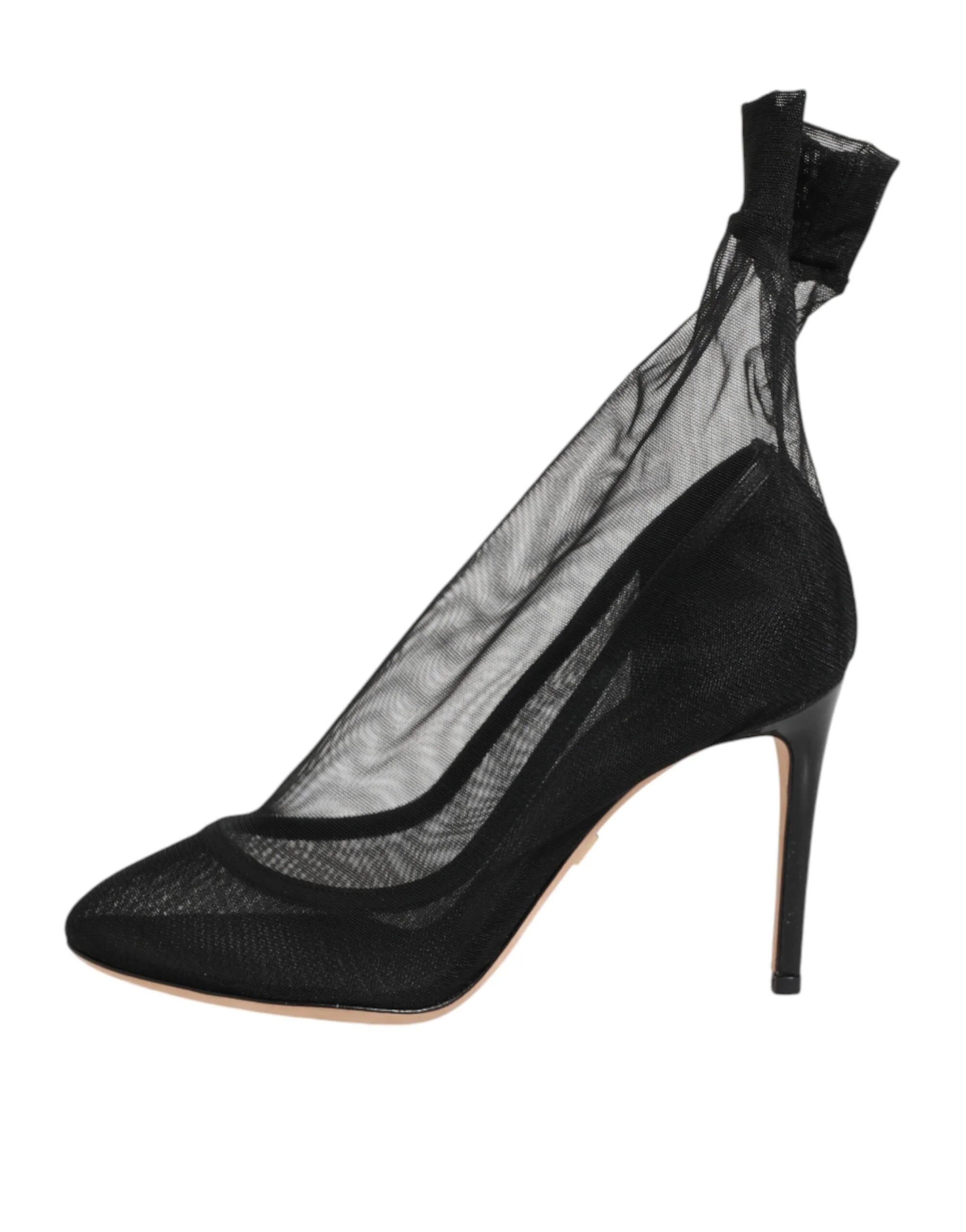 Dolce & Gabbana Black Nylon Stretch Mesh Sock Boots Shoes - EU36/US5.5