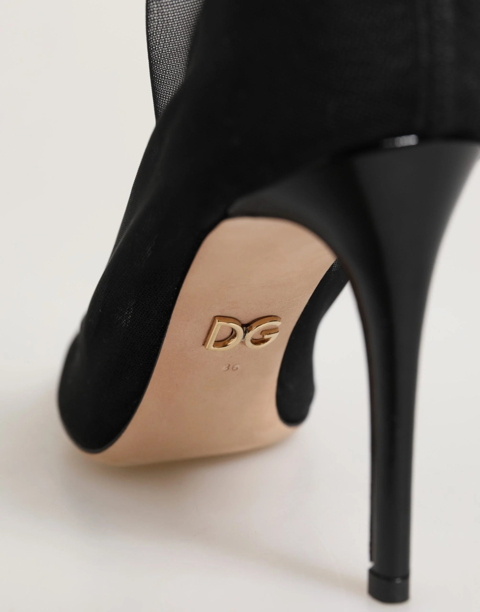 Dolce & Gabbana Black Nylon Stretch Mesh Sock Boots Shoes - EU36/US5.5