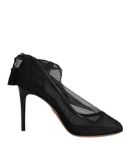 Dolce & Gabbana Black Nylon Stretch Mesh Sock Boots Shoes - EU37/US7 - Boots