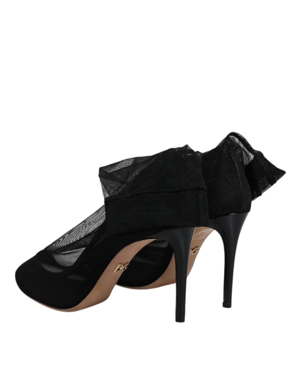 Dolce & Gabbana Black Nylon Stretch Mesh Sock Boots Shoes - EU37/US7 - Boots