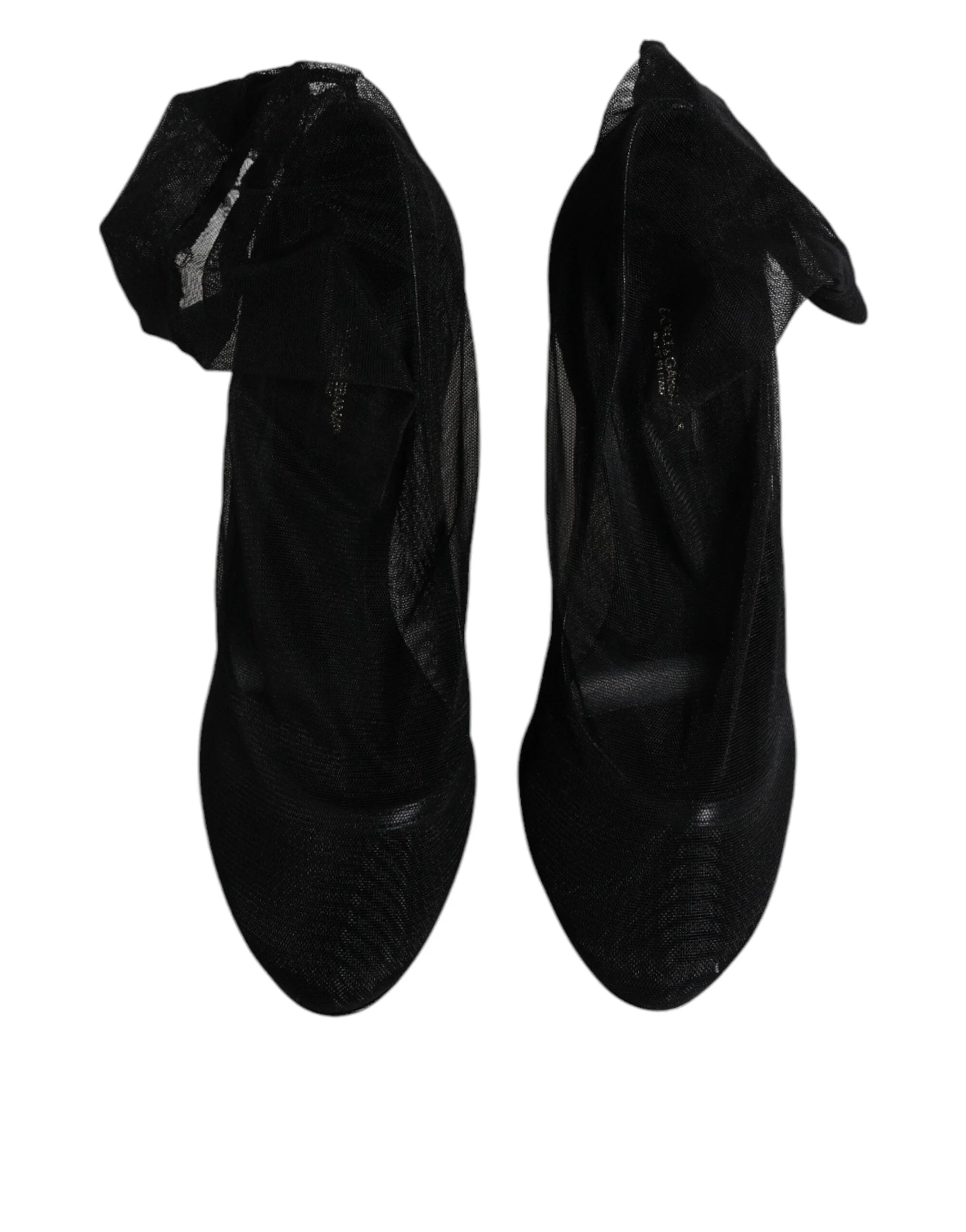 Dolce & Gabbana Black Nylon Stretch Mesh Sock Boots Shoes - EU37/US7 - Boots