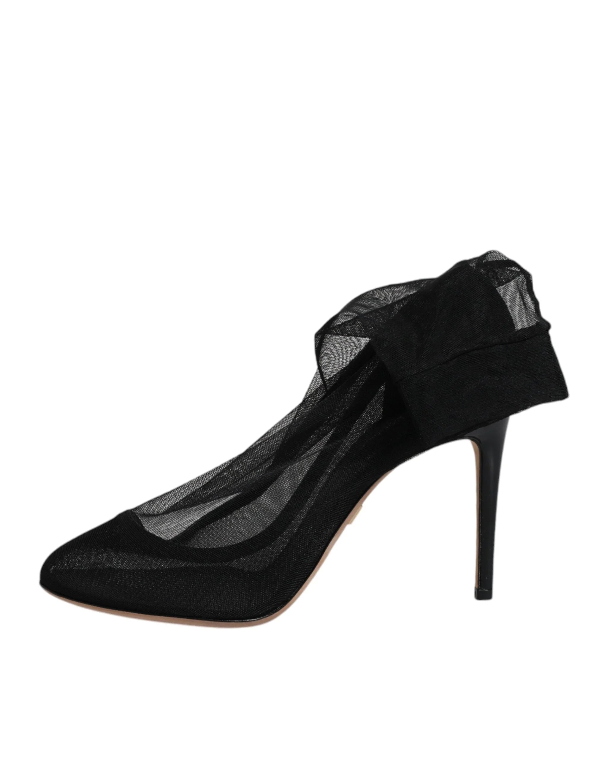 Dolce & Gabbana Black Nylon Stretch Mesh Sock Boots Shoes - EU37/US7 - Boots