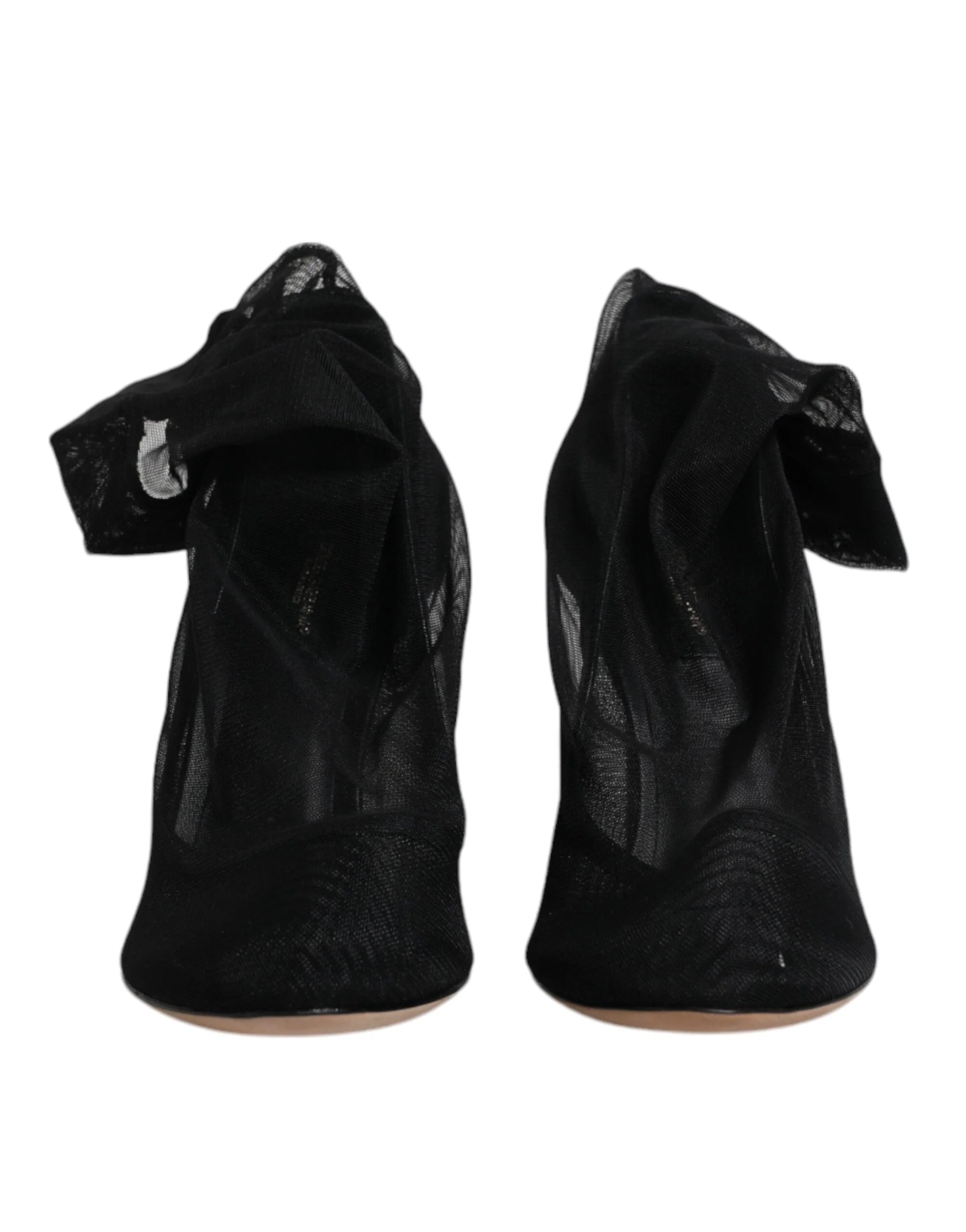 Dolce & Gabbana Black Nylon Stretch Mesh Sock Boots Shoes - EU37/US7 - Boots