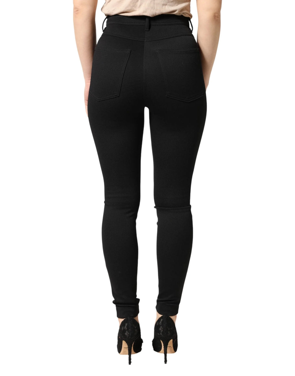 Dolce & Gabbana Black Nylon Stretch Skinny High Waist Pants - IT38 | XS