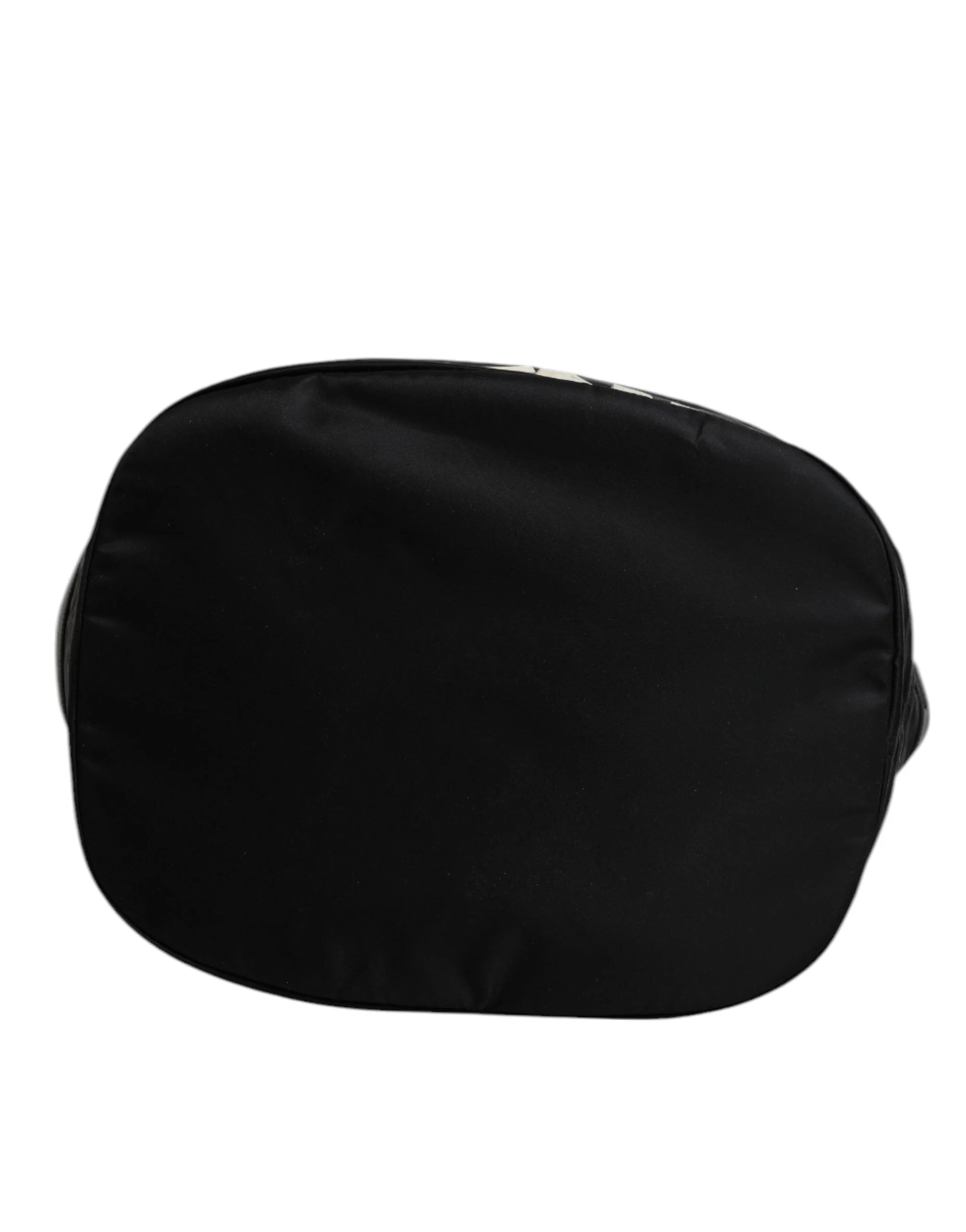 Dolce & Gabbana Black Nylon White Iconic Logo Shoulder Bucket Bag - Bucket Bags