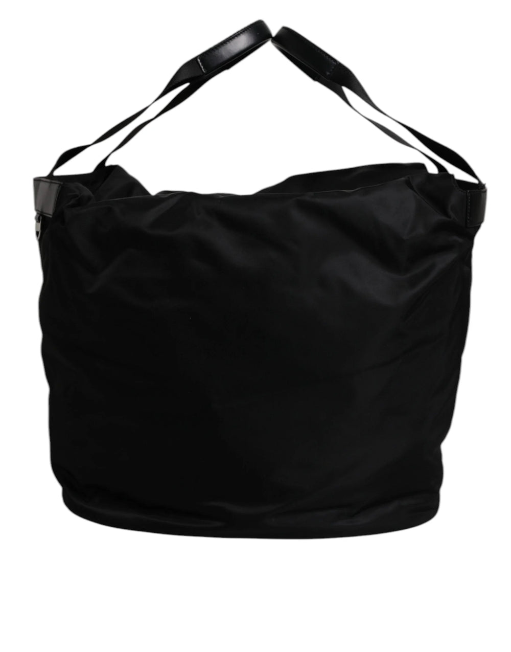 Dolce & Gabbana Black Nylon White Iconic Logo Shoulder Bucket Bag - Bucket Bags