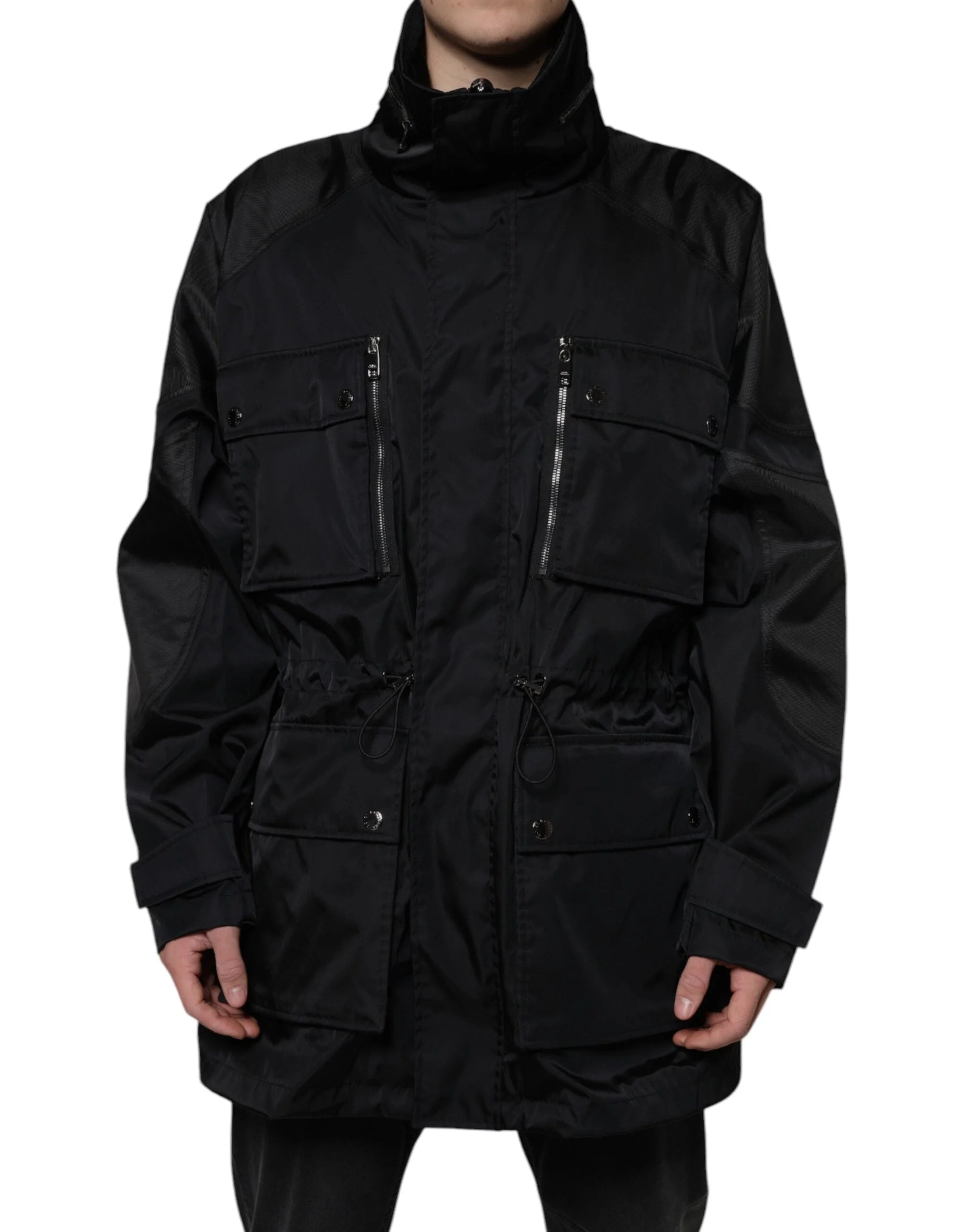 Dolce & Gabbana Black Nylon Winter Men Parka Coat Jacket - IT56 | XXL - Parkas