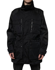 Dolce & Gabbana Black Nylon Winter Men Parka Coat Jacket - IT56 | XXL - Parkas