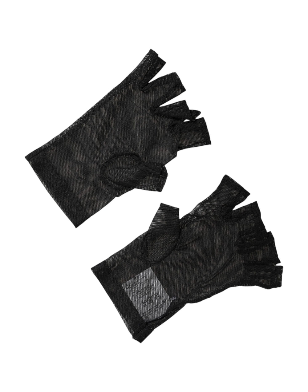 Dolce & Gabbana Black Nylon Wrist Length Fingerless Mitten Gloves - S/M