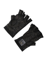 Dolce & Gabbana Black Nylon Wrist Length Fingerless Mitten Gloves - S/M
