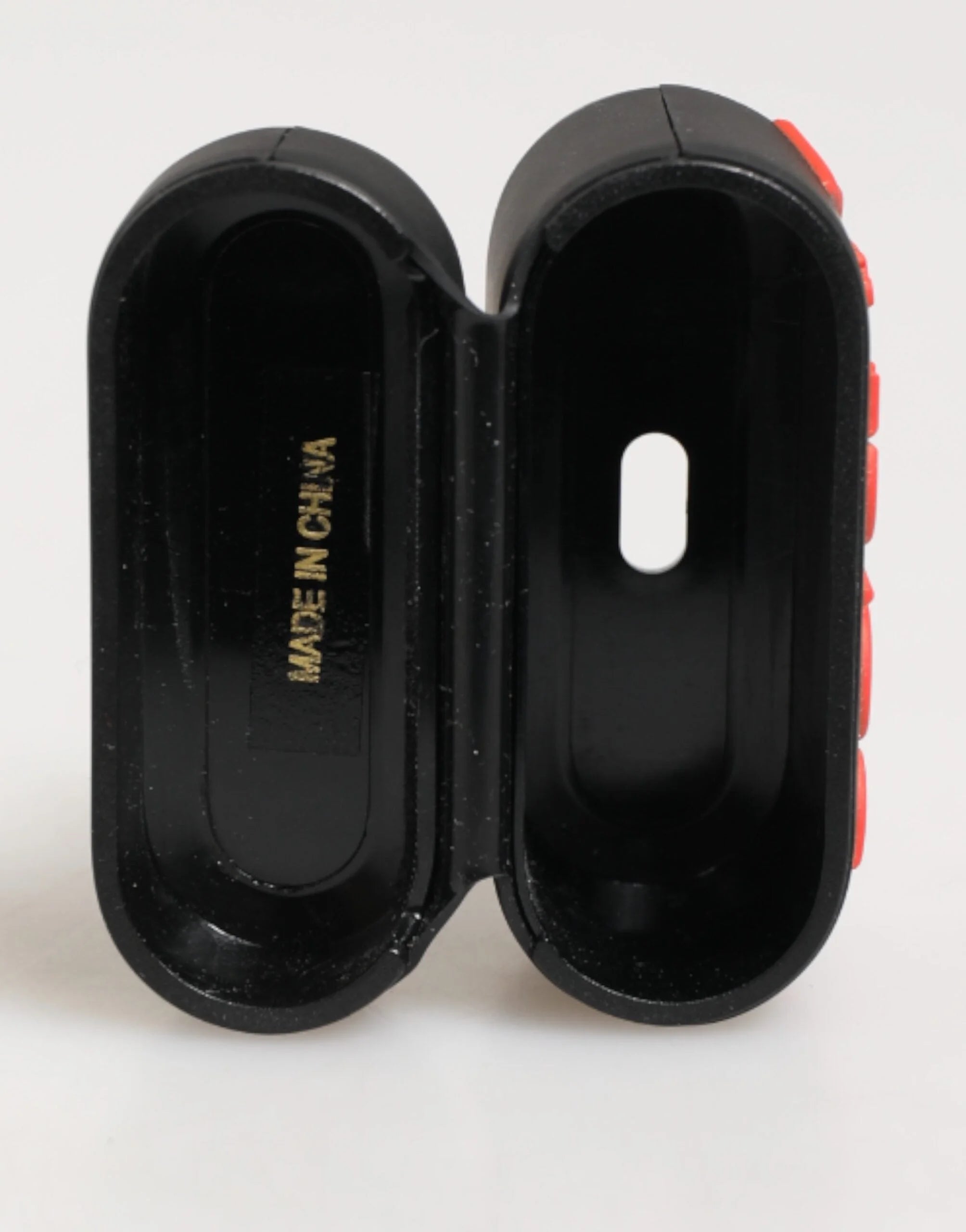 Dolce & Gabbana Black Orange Rubber Logo Embossed Accessory Airpods Case - Headphone Carrying Cases