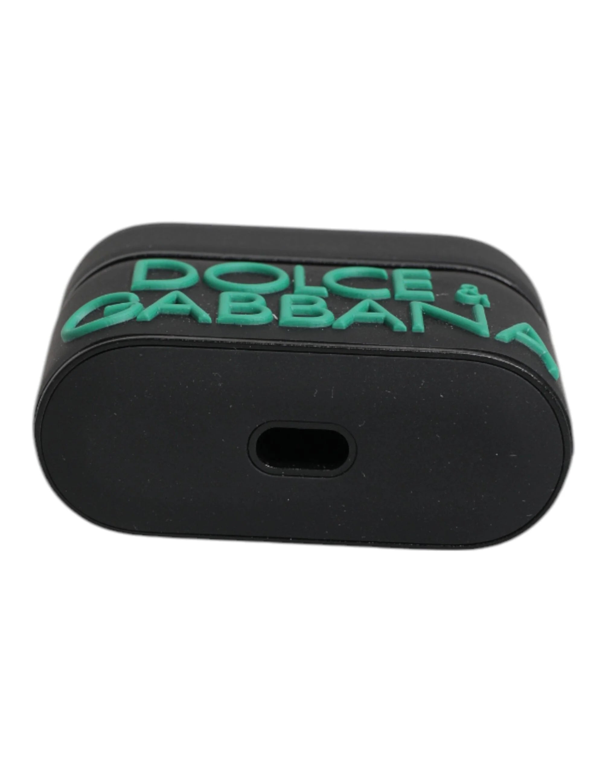 Dolce & Gabbana Black Orange Silicone Embossed Logo Airpods Case - Headphone Carrying Cases