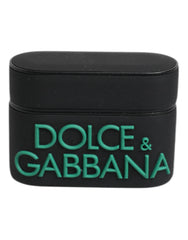 Dolce & Gabbana Black Orange Silicone Embossed Logo Airpods Case - Headphone Carrying Cases