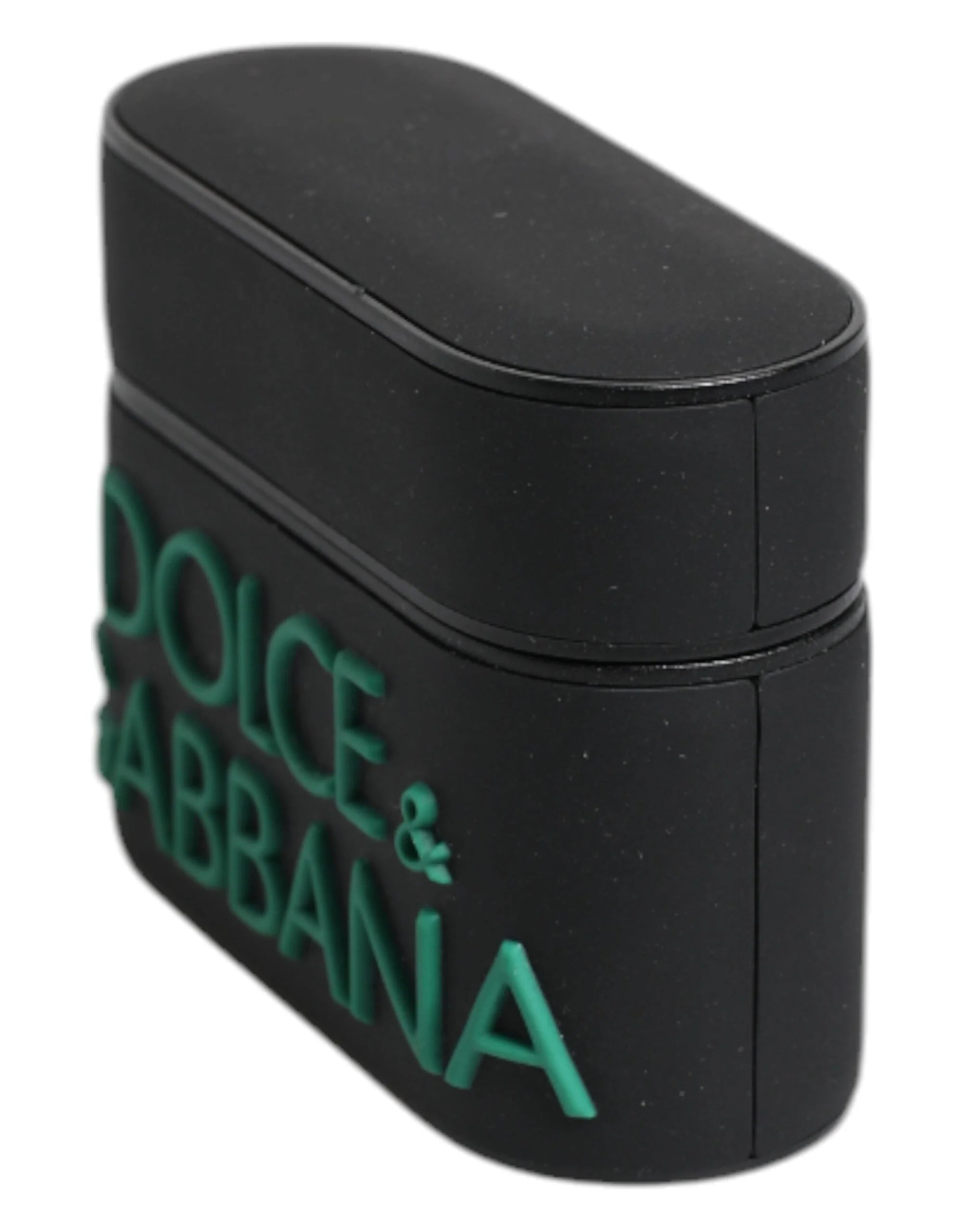 Dolce & Gabbana Black Orange Silicone Embossed Logo Airpods Case - Headphone Carrying Cases