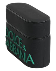 Dolce & Gabbana Black Orange Silicone Embossed Logo Airpods Case - Headphone Carrying Cases