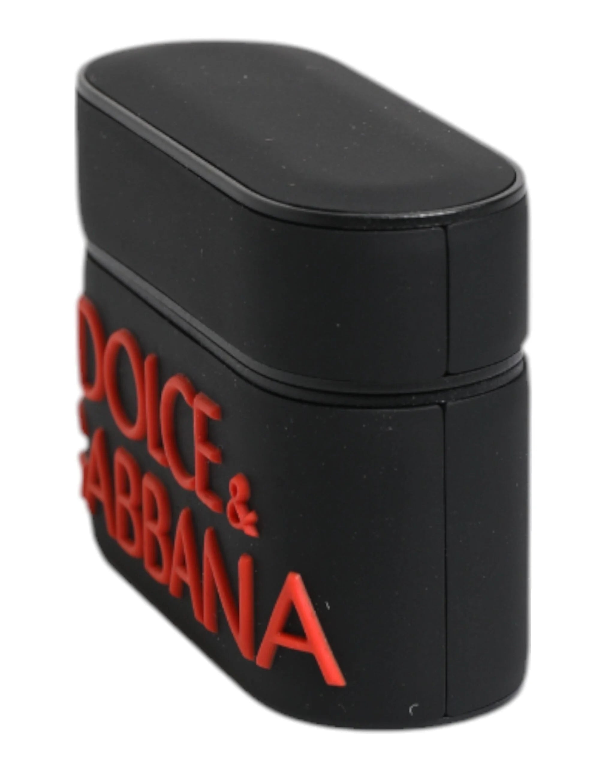Dolce & Gabbana Black Orange Silicone Embossed Logo Airpods Case - Headphone Carrying Cases
