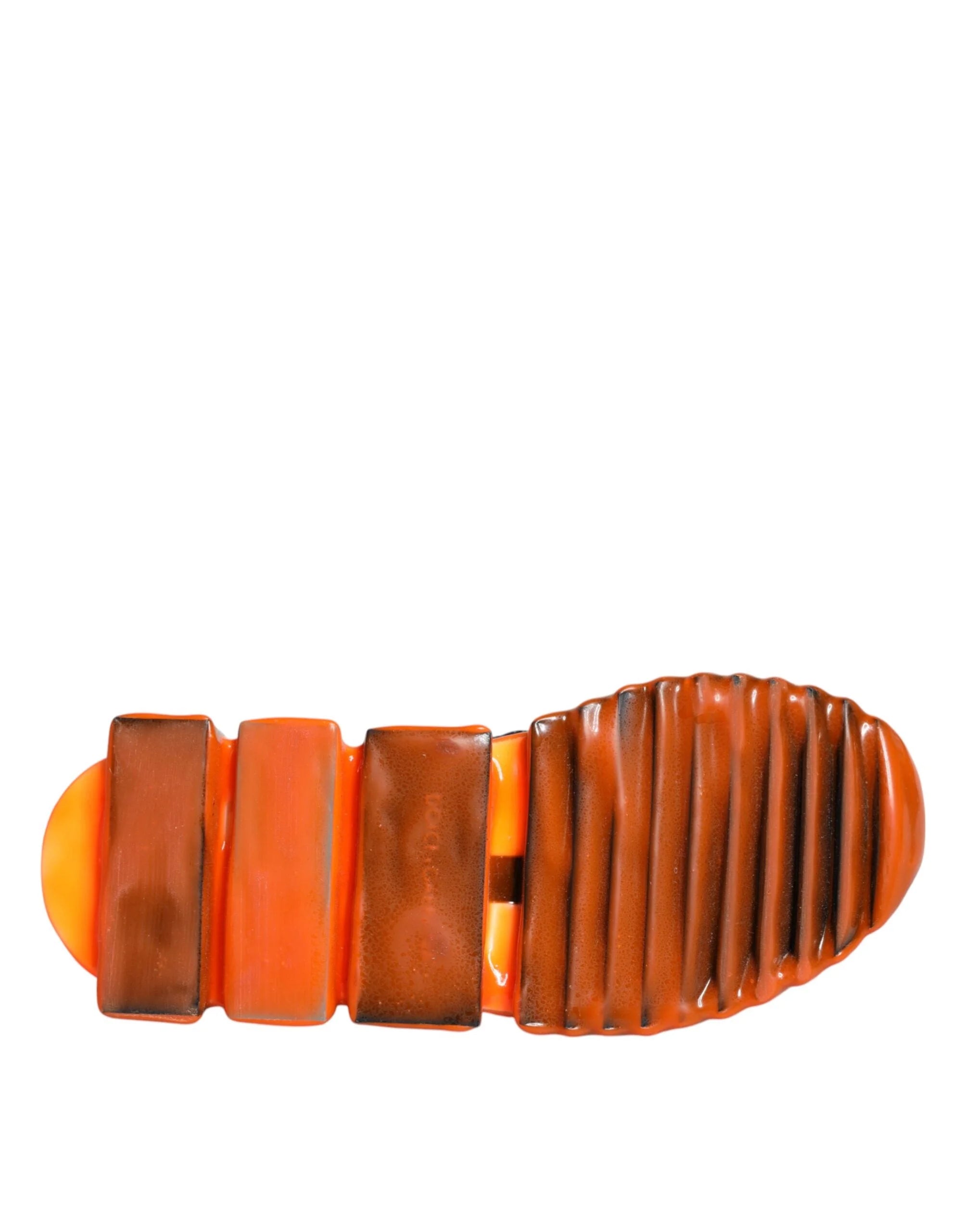 Dolce & Gabbana Black Orange Sorrento Slip On Sneakers Shoes - Sneakers