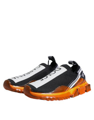 Dolce & Gabbana Svarta och orangea Sorrento sneakers med slip-on design Herr - EU40/US7