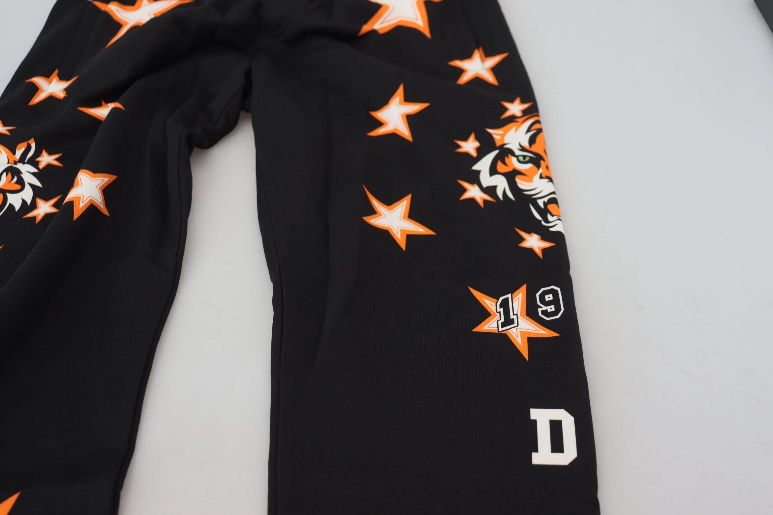 Dolce & Gabbana Black Orange Star Trousers Sport Pants - IT46 | S - Sweatpants