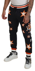 Dolce & Gabbana Black Orange Star Trousers Sport Pants - IT46 | S - Sweatpants