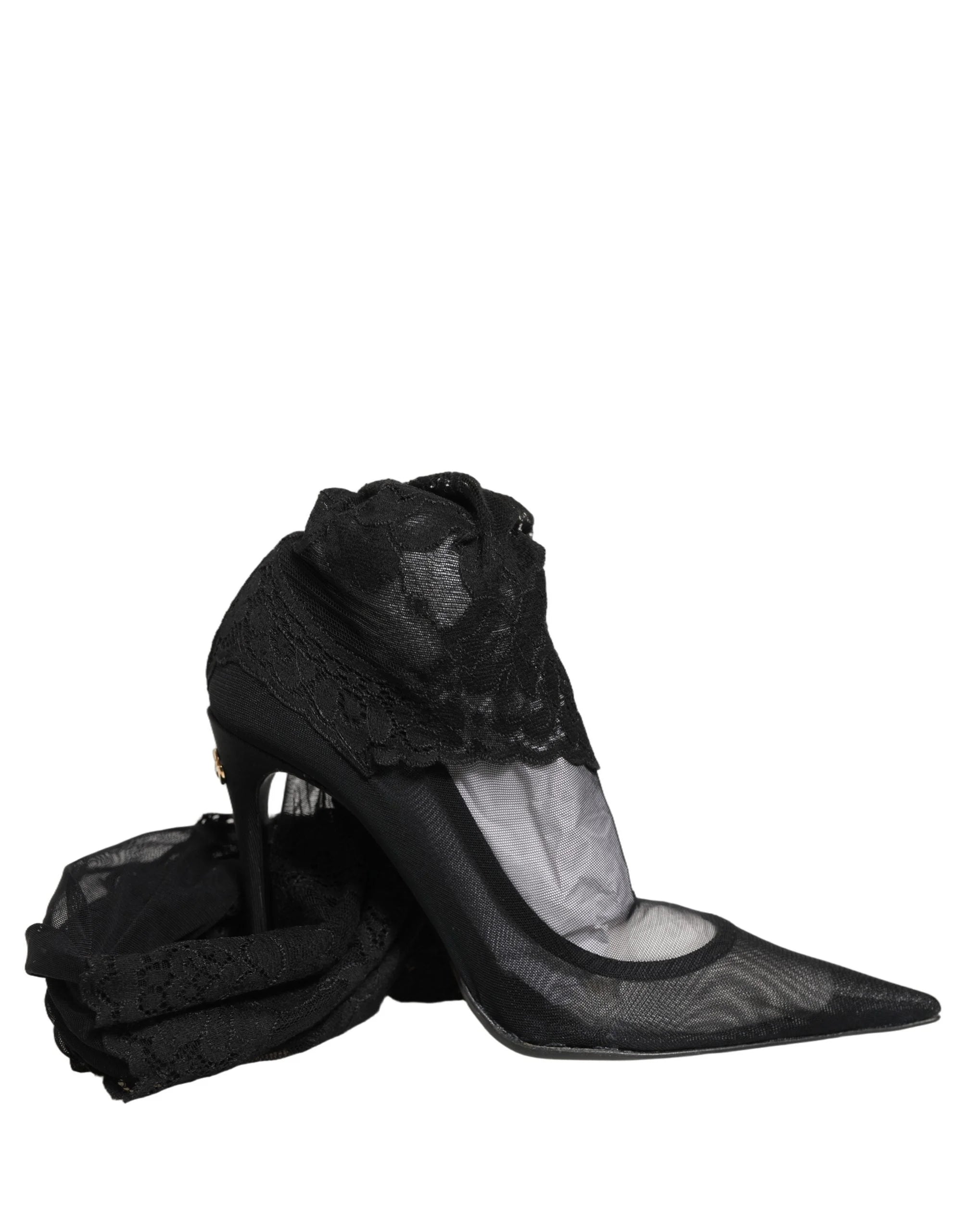 Dolce & Gabbana Black Over The Knee Sock Pumps Boots Shoes - EU37.5/US7
